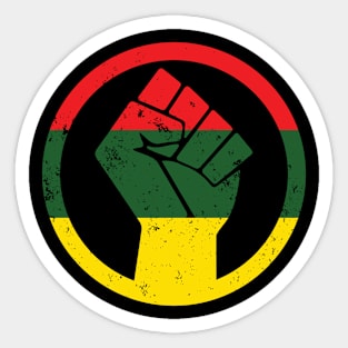 RASTA BLACK POWER FIST DISTRESSED SHIRT Sticker